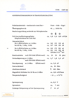Schoeps Prospekt CMT226 1966 deutsch