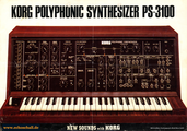 Korg Brochure PS-3100 Semi-Modular Polyphonic Synthesizer 1977 english