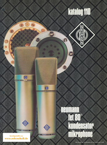 Neumann Katalog 110 Mikrofone 1980 deutsch