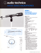 Audio Technica Brochure ATM11 Microphone 1980 english