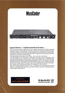 Barth Brochure MusiCoder Vocoder english