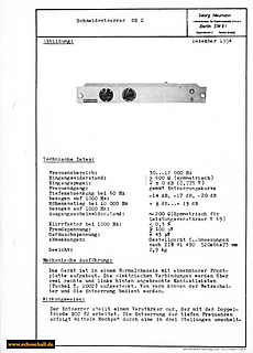 Neumann Prospekt SE2 Schneidentzerrer 1954 deutsch