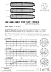 Schoeps Brochure CM62T CM64T CM640T Microphones 1974 english