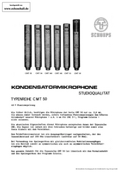 Schoeps Prospekt CMT50 Typenreihe Mikrofone 1979 deutsch