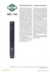 MBHO Prospekt MBC648 Mikrofonverstärker 1994 deutsch english