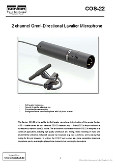 Sanken Brochure COS-22 Lavalier Microphone english