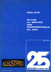 Kudelski Prospekt 25 Jahre Nagra Kudelski 1978 deutsch english français